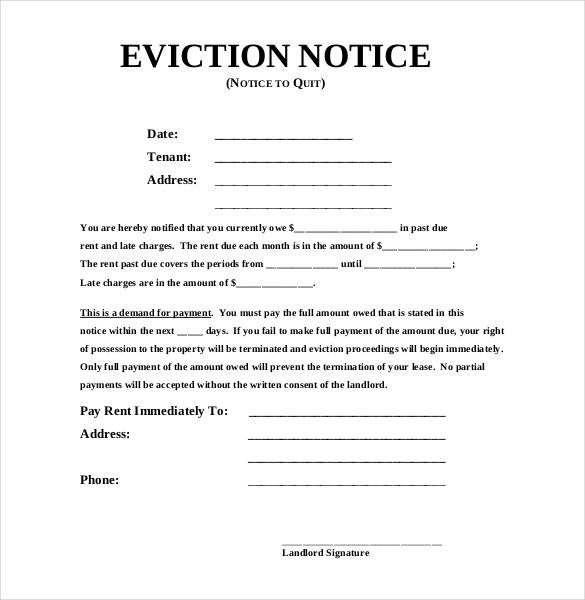 Copy Of An Eviction Notice Oloschurchtp.Free Image Template 