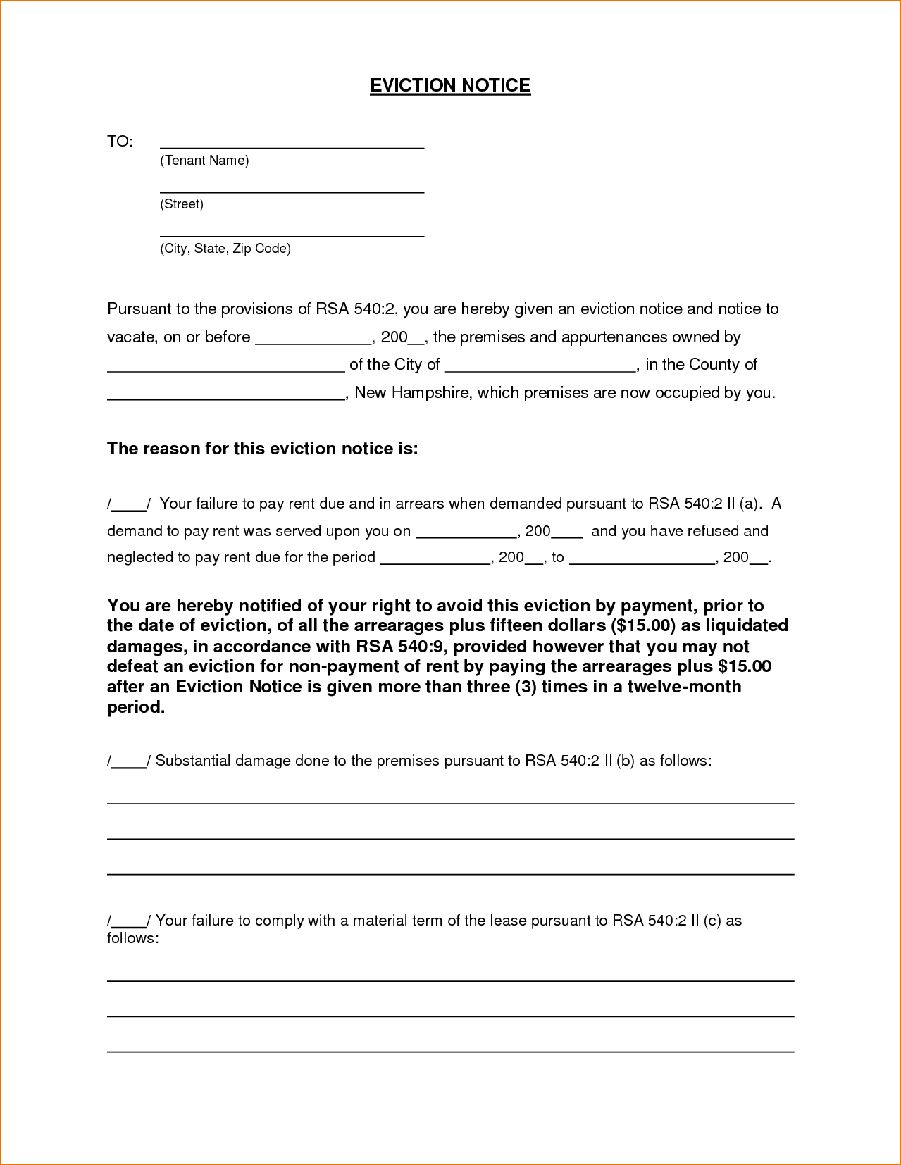 Free Eviction Letter Template As Letter Template From Landlord To 