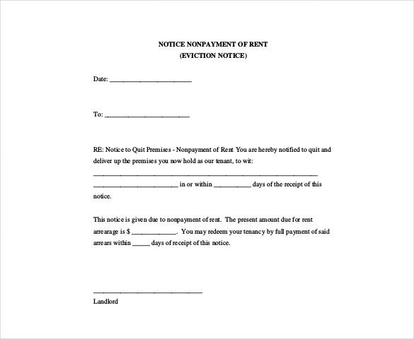 Fresh Eviction Notice Template | time to regift