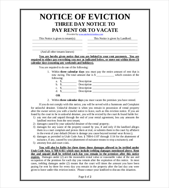 Eviction Notice Template 31 Free Word Pdf Document Free Free 
