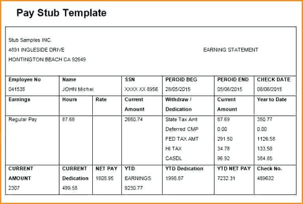 Direct Deposit Pay Stub Template   FREE DOWNLOAD