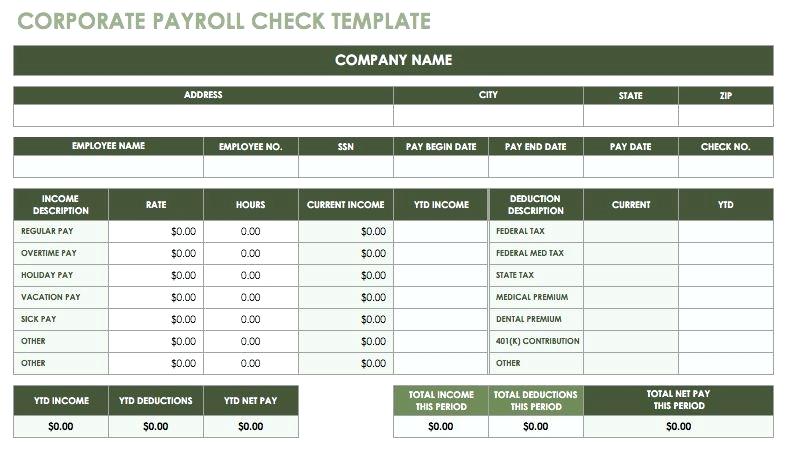 Free Payroll Checks Templates Check Part 4 Online Template 