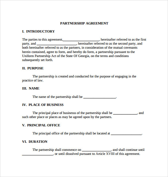12+ Sample General Partnership Agreement Templates | Sample Templates