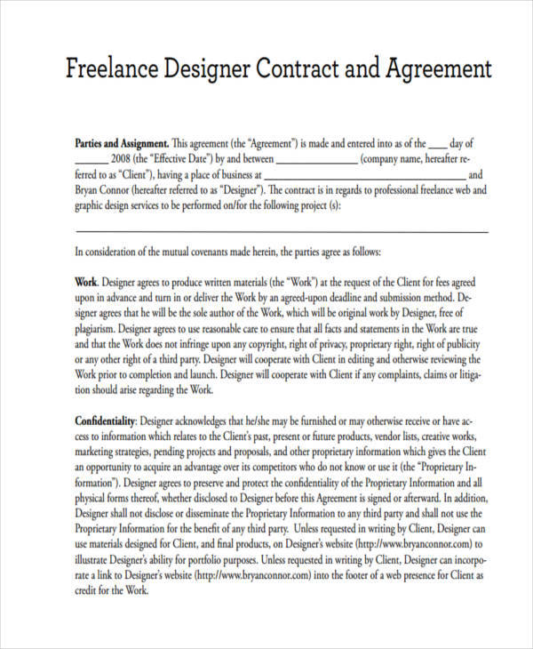 Freelance Graphic Design Contract 24 Images Of Contract Template 