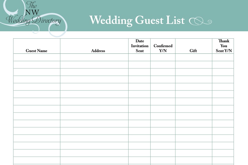 30 Free Wedding Guest List Templates   TemplateHub