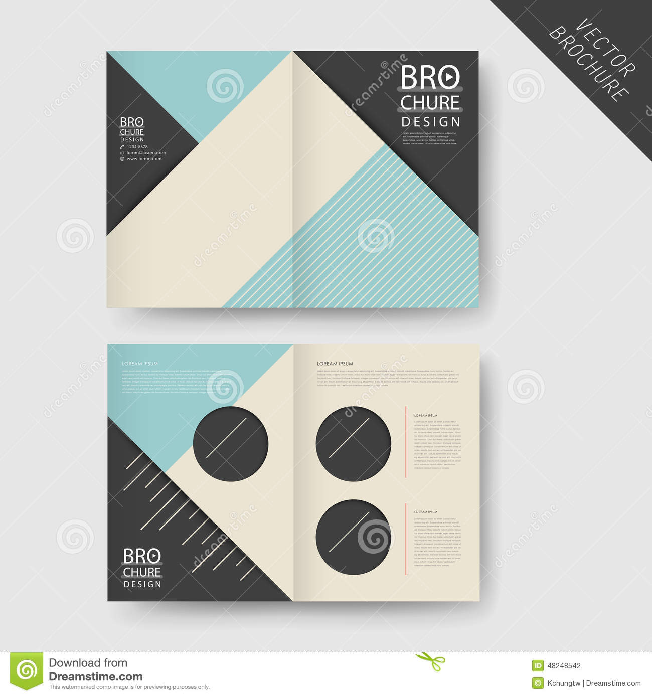 Modern Geometric Half fold Brochure Stock Vector   Illustration of 