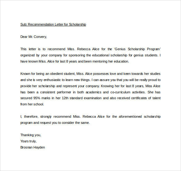 Personal Letter Of Recommendation Sample Personal Letter Of 