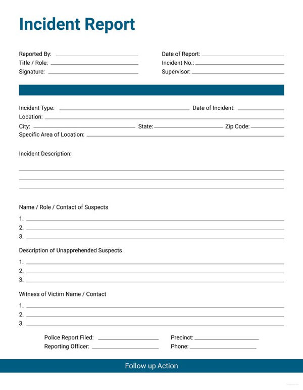 Incident Report Form   10+ Free Word, PDF Documents Download 
