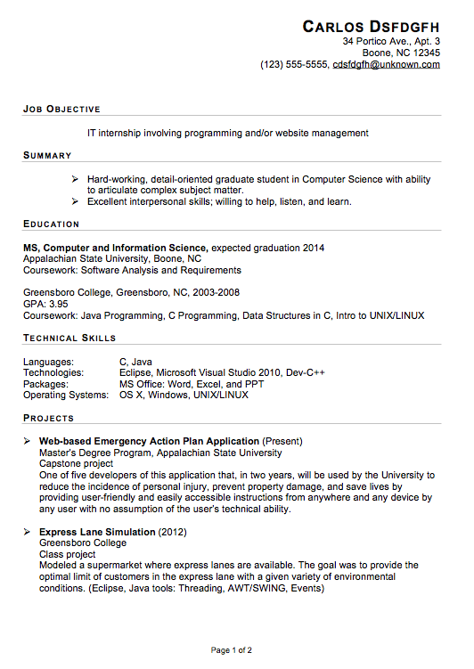 Intern Resume Template Functional Sample For On Broadcast 