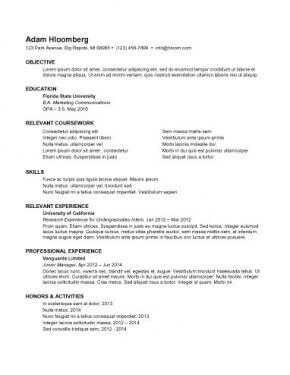Resume For Internship Sample – Best Resume Template