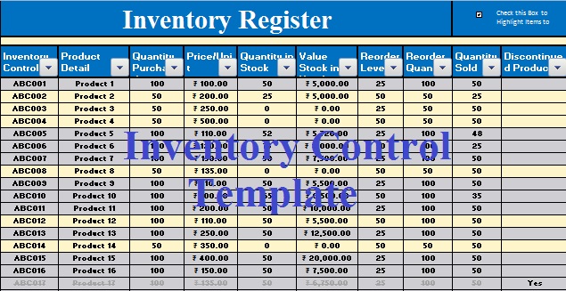 Download Inventory Control Excel Template   ExcelDataPro