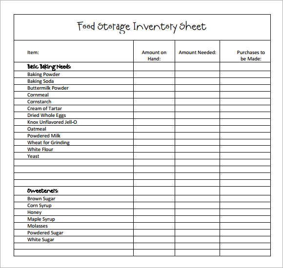 Food Inventory Management Sheet Template Sample : Vatansun