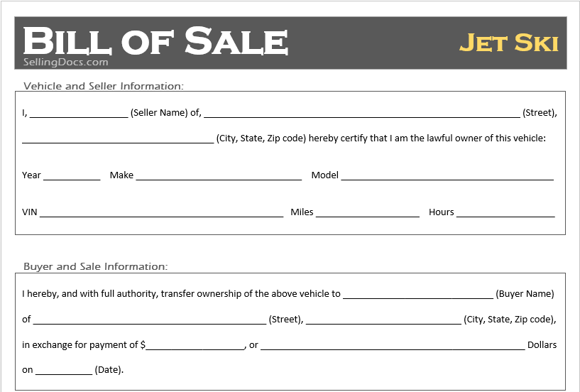 Create a Boat or Watercraft Bill of Sale Form | Legal Templates