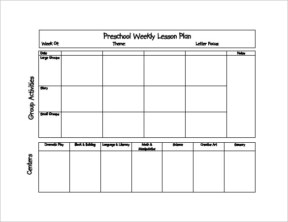 Preschool Lesson Plan Template   21+ Free Word, Excel, PDF Format 