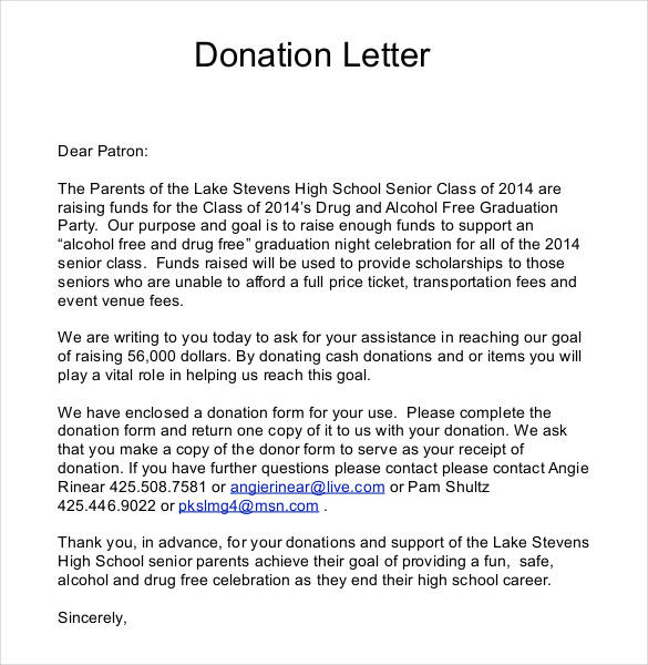 35+ Donation Letter Templates   PDF, DOC | Free & Premium Templates