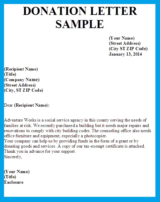 how to write a letter for donations   Mini.mfagency.co