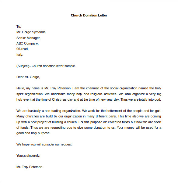 35+ Donation Letter Templates   PDF, DOC | Free & Premium Templates