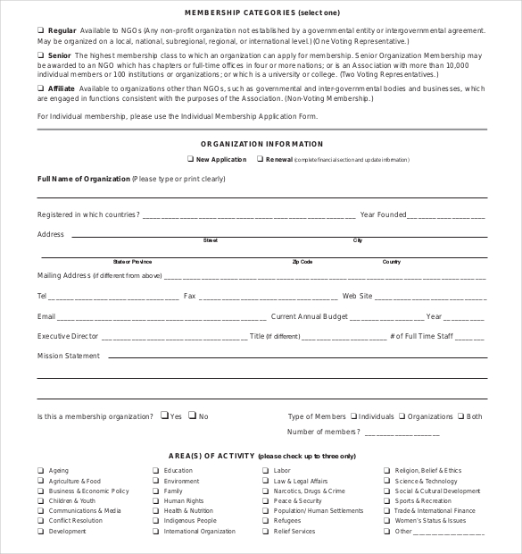 Membership Application Template – 12+ Free Word, PDF Documents 