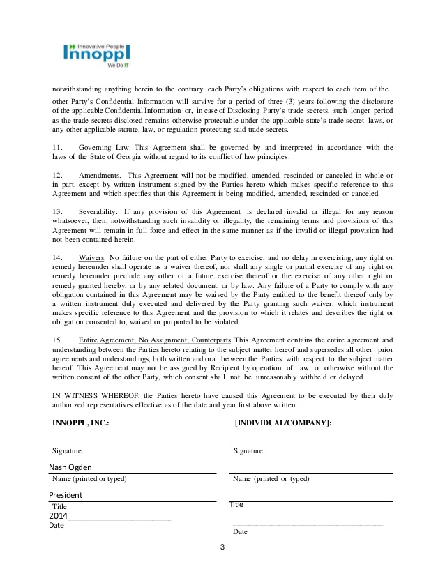 Non Disclosure Agreement Template | NDA | All Form Templates
