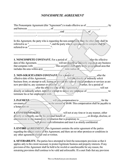 employee non compete agreement template noncompete agreement 