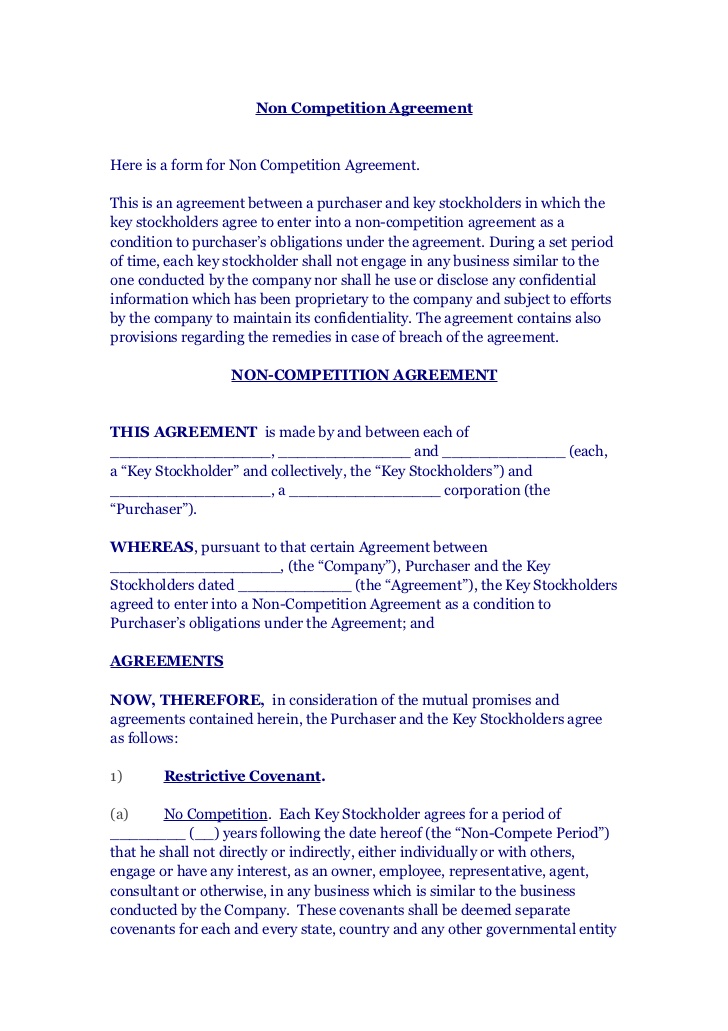 non competition agreement 1  