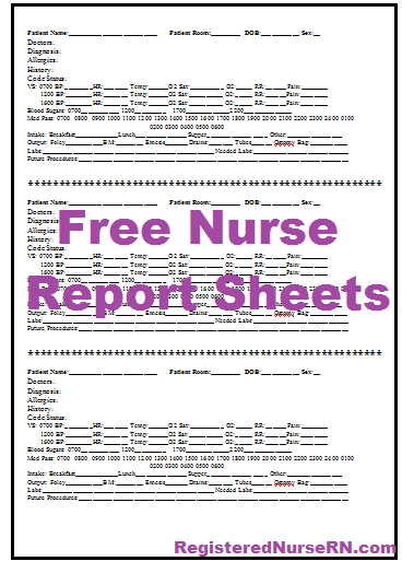 Nurses Report Template | printable year calendar