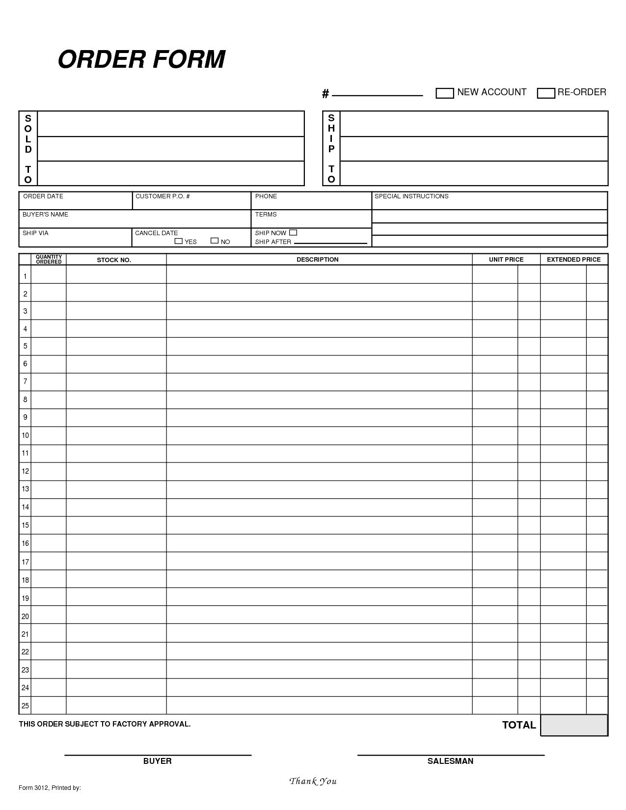 order sheet template   Mini.mfagency.co