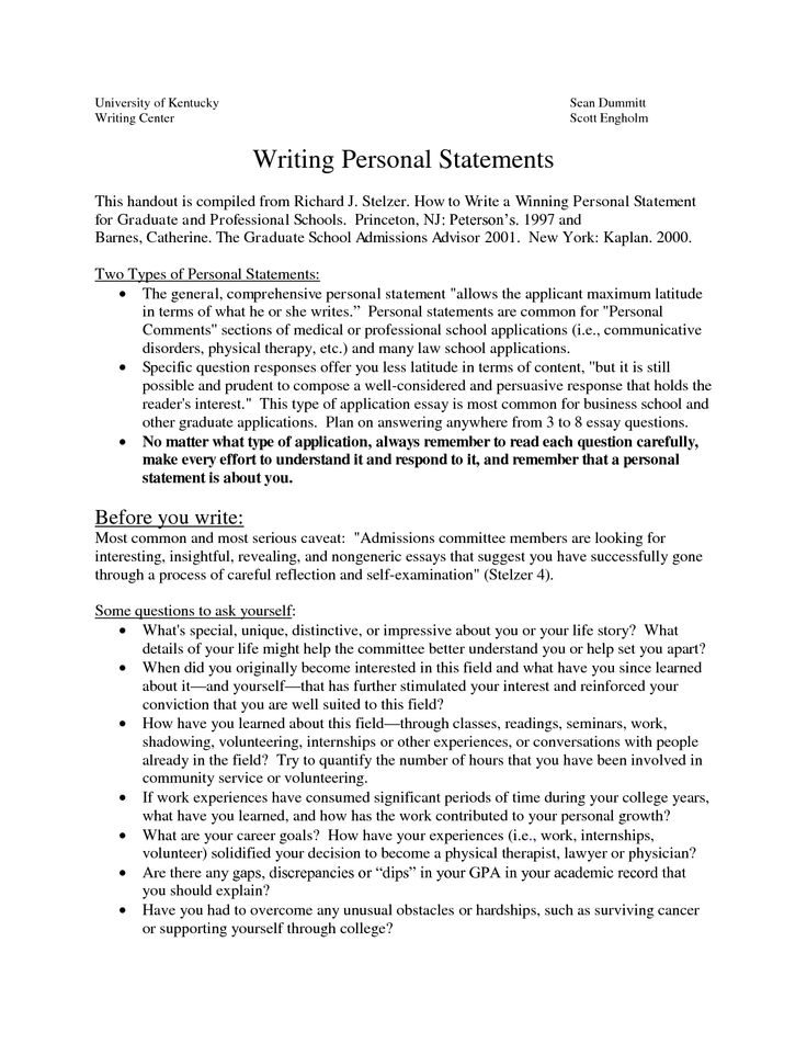 Personal Statement Graduate School | bravebtr
