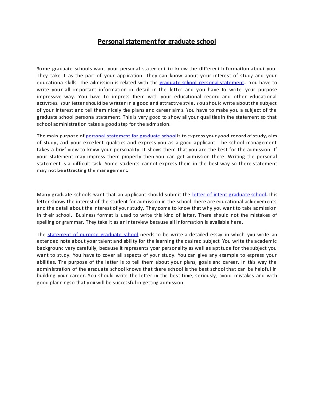 Personal statement for graduate school 37