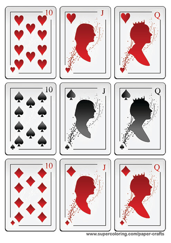 Playing Cards Template Set Stock Vector. Illustration Of Luck 