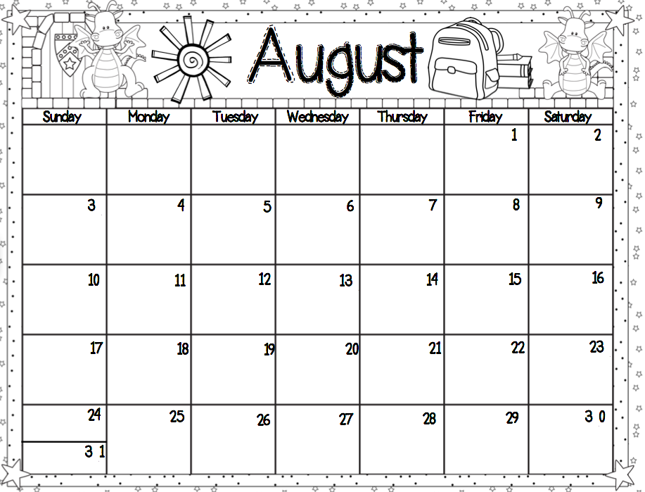 Collection of Preschool calendar template | Download them and try 