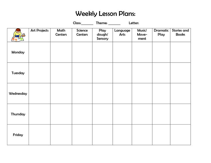 Weekly Preschool Lesson Plan Template | Teacherplanet.com