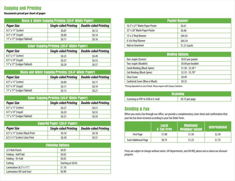 Price Sheet Templates   12+ Free Excel, Word Documents Download 