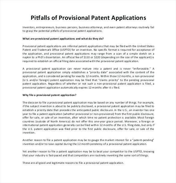 Example Forms — Provisional Patents