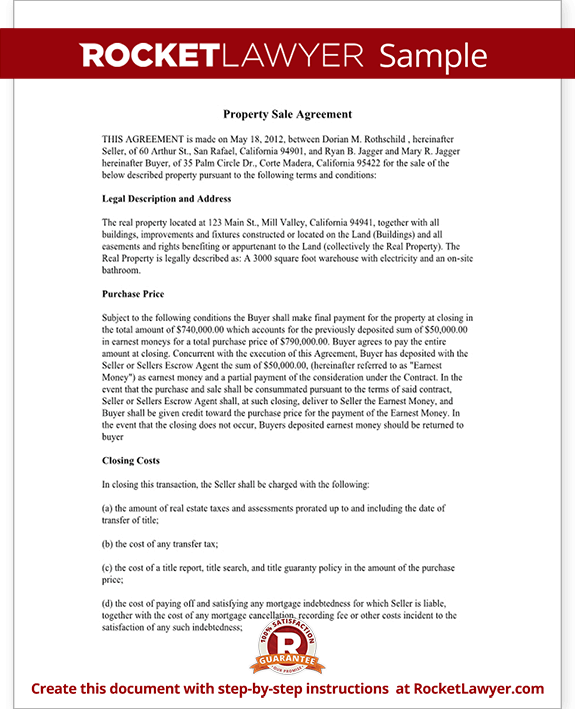 Real Estate Contract and Purchase Agreement | Rocket Lawyer