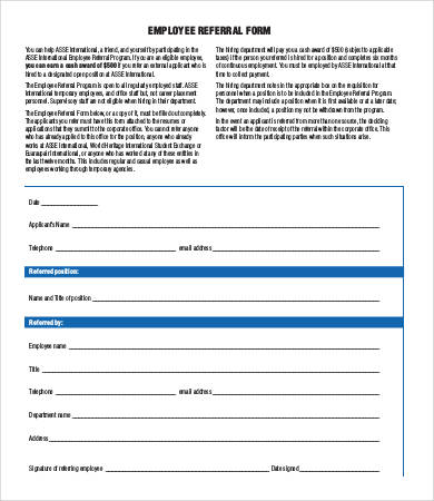 Referral Form Template   9+ Free PDF Documents Download | Free 