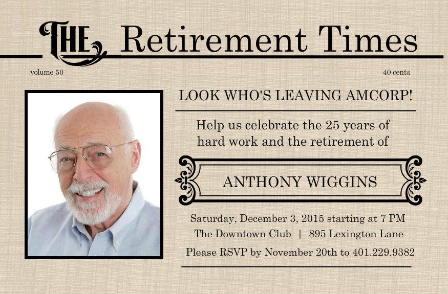 retirement flyer template free | Printable Retirement Invitations 