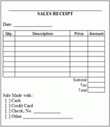 Sales Receipt Forms   saunabelt.co