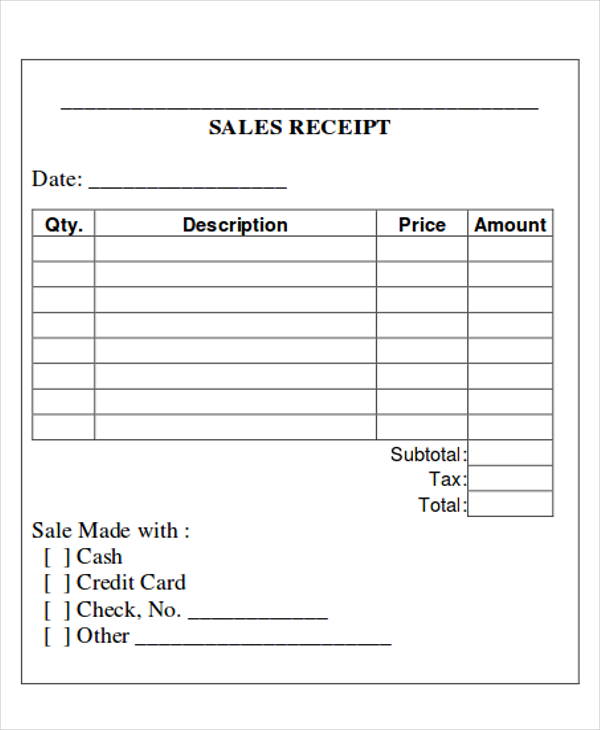 Word Sales Receipt Templates Are Available In Word Format And Can 
