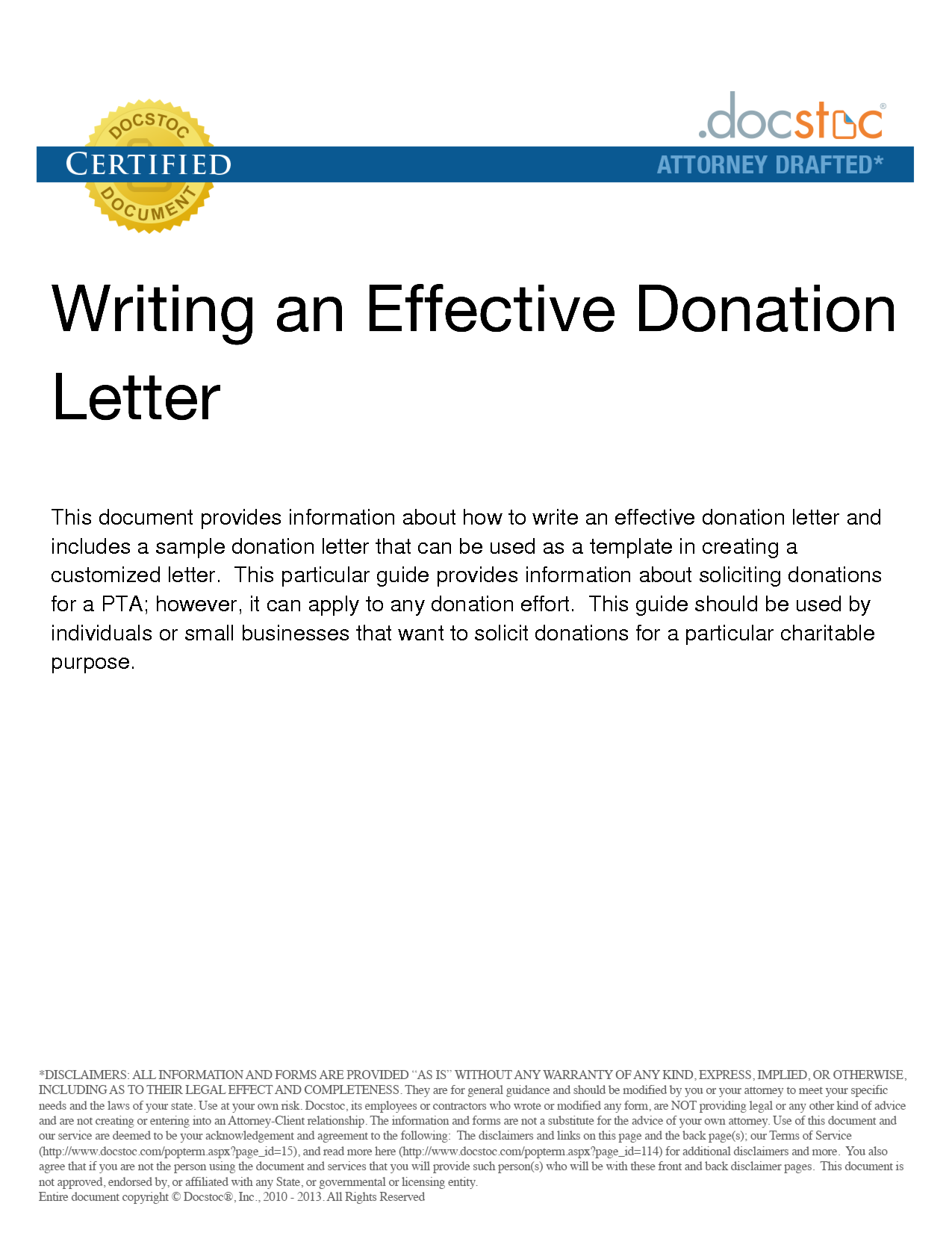 Sample Letters Asking for Donations