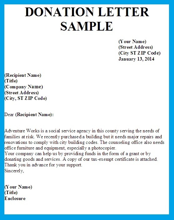 Donation Letter Sample | Template Business Pertaining To Sample 