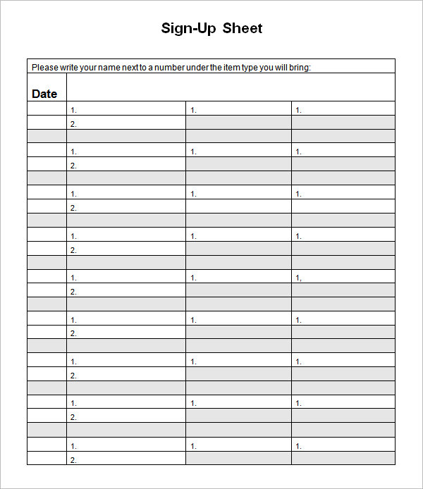 sample signup sheet   Ecza.solinf.co