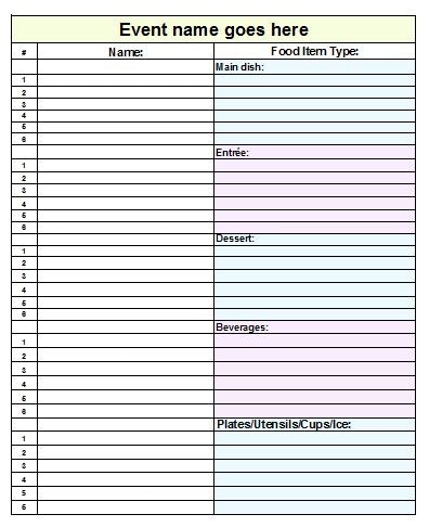 Potluck signup sheet template word here s a look at the check out 