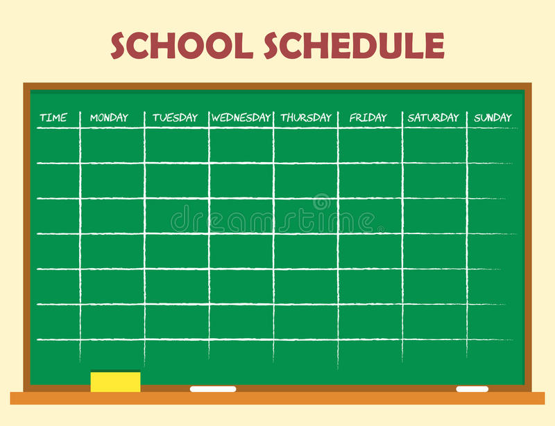 School schedule template stock vector. Illustration of school 