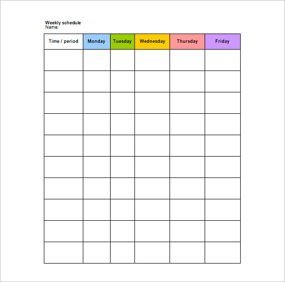 School Schedule Template   13+ Free Word, Excel, PDF Format 