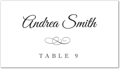 Meandering Flourish Flat Place Card Template Downloadble 