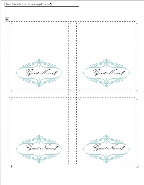 Friday Freebie} Chic Escort Cards | Every Last Detail