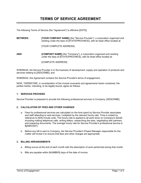 service contract agreement template service agreements templates 