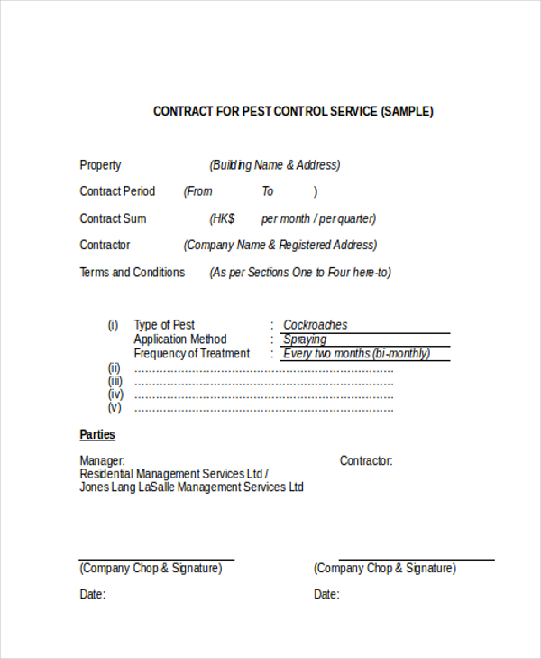 Sample Service Contract Form   9+ Free Documents in Doc, PDF