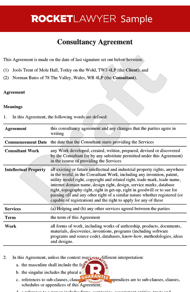 Consultancy Agreement Template   Contractor Agreement